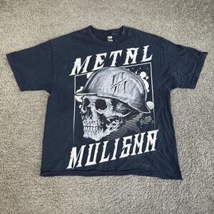 VTG Metal Mulisha Shirt Mens L Black Skull Helmet Graphic Tee Jersey Crewneck
